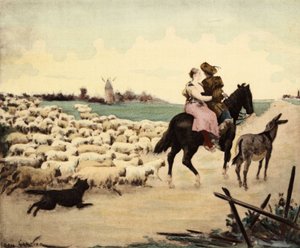 A Mansion and a Shepherd on a Horse