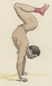 Circus Gymnast Doing Hand-Stand by Jules Arsene Garnier