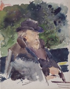 Sketch of Edward Burne-Jones in a Boat, Walton-on-Thames, 1880-1884 by Jules Bastien Lepage