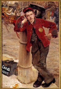 The Little English Shoe Shine (Painting by Jules Bastien Lepage) by Jules Bastien Lepage