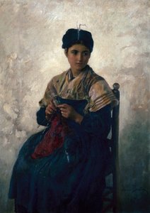 Peasant Girl Knitting
