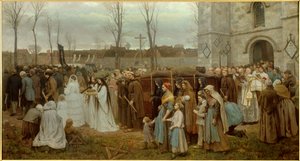 The Planting of a Calvary Procession in Front of a Breton Church