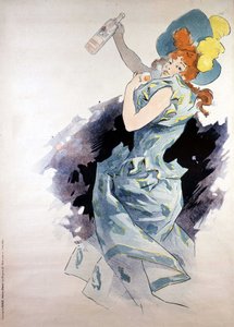 Advertising poster for Dubonnet, woman with a bottle, by Jules Cheret by Jules Cheret