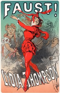 The Dancer Lydia Thompson as Mephisto. Poster by Jules Cheret for the Play 
