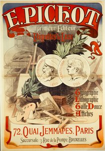 E.PICHOT/Printer Publisher/Luxury Labels/Typography/Lithography/Intaglio/ Posters/72, QUAI JEMMAPES, PARIS