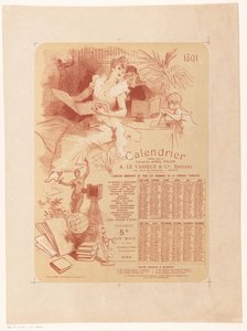 Calendar of Bookstore Abel Pilon and Publisher A. Le Vasseur & Cie for the Year 1891