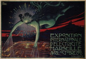 Poster for the International Exhibition of Electricity in 1908 by Jules Cheret