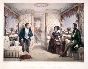 King Louis Philippe, Queen Victoria and Prince Albert in the royal carriage, 1846 by Jules David