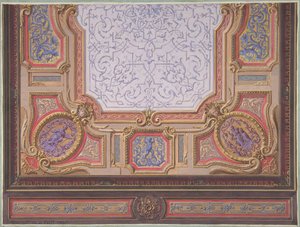 Design for Ceiling of Grand Salon, Hôtel Hope, 1867