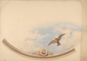 Design for a Ceiling Painted with Clouds and a Soaring Eagle, second half 19th century