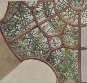 Design for a Ceiling with Lattice Work and Flowering Vines by Jules Edmond Charles Lachaise and Eugène Pierre Gourdet