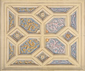 Design for a Coffered Ceiling Decorated with Rinceaux