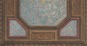 Design for the Painted Decoration of a Coffered Ceiling with the Monogram: H by Jules Edmond Charles Lachaise and Eugène Pierre Gourdet