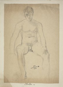 Seated Academic Nude by Jules Elie Delaunay