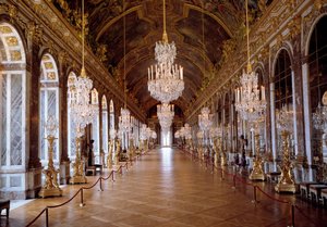 View of the Galerie des Glaces in Versailles