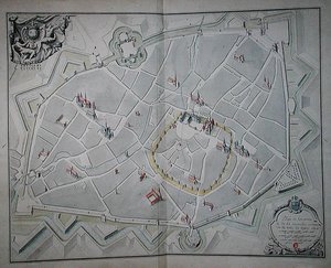 Plan of the old and new city walls of Dijon by Jules Hardouin Mansart