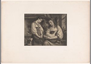 Mother with Injured Child in Lap (title on object: The Little Wounded) by Jules Hébert