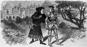 Illustration for Quentin Durward, historical novel by Walter Scott, engraving by Jules Huyot