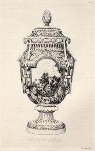 History of the Ceramic Art: A Descriptive and Philosophical Study of the Pottery of All Ages and All Nations: France: Sèvres- Soft Porcelain- Vase, Commemorative of the Battle of Fontenoy (Plate XI) by Jules Jacquemart
