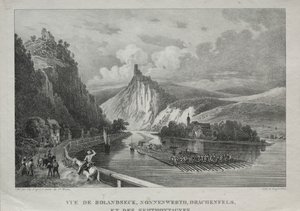 View of Rolandseck, Nonnenwerth, Drachenfels and Siebenbirge by Jules Jean Baptiste de Joly