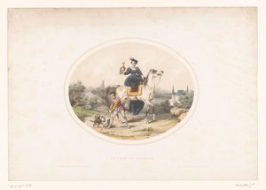 Noblewoman with Falcon on Horseback by Jules Marie Desandre