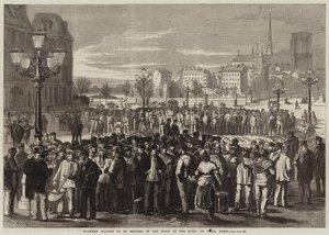 Workmen Waiting to be Engaged in the Place of the Hotel de Ville, Paris by Jules Pelcoq