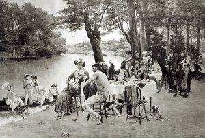 Scene on the Bank of the River Marne by Jules Scalbert