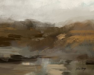 Misty Mountain Landscape by Julia Cheney