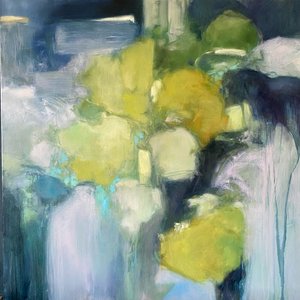 Abstract Green Shapes by Julia Purinton