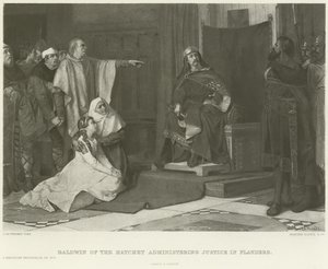 Baldwin of the Hatchet administering justice in Flanders by Juliaan de Vriendt