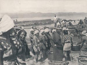Tai-no-ura - Fishing Boats, Men and Women with Nets and Baskets by Julian Leonard Street