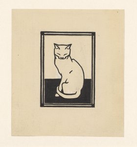 Seated Cat with Closed Eyes by Julie de Graag