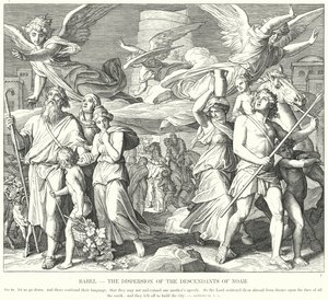 Babel, the Dispersion of the Descendants of Noah by Julius (after) Schnorr von Carolsfeld