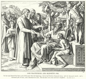 God Magnifies and Blesses Job by Julius (after) Schnorr von Carolsfeld