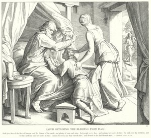 Jacob Obtaining the Blessing from Isaac by Julius (after) Schnorr von Carolsfeld