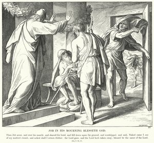Job in his Mourning Blesses God by Julius (after) Schnorr von Carolsfeld