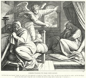 Joseph Warned to Flee into Egypt by Julius (after) Schnorr von Carolsfeld