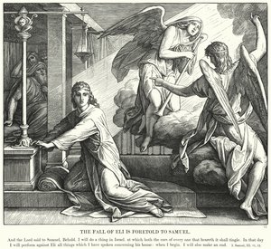The Fall of Eli is Foretold to Samuel by Julius (after) Schnorr von Carolsfeld