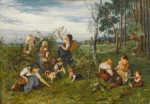 In the Raspberries. 1876 by Julius Adam