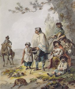A Gypsy Family by Julius Caesar Ibbetson