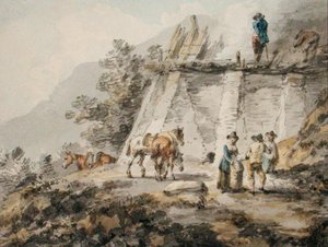 A Lime Kiln by Julius Caesar Ibbetson