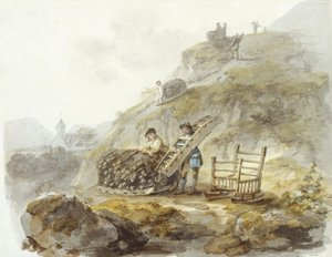Method of Obtaining Peat from Hills Near Mallwyd, c.1792 by Julius Caesar Ibbetson