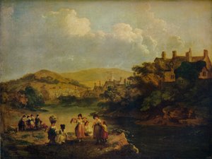 Women Washing Clothes in a Welsh Stream