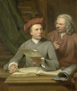Self Portrait (Standing beside the Artist is his Father and Teacher Jan Maurits Quinkhard) by Julius Henricus Quinkhard