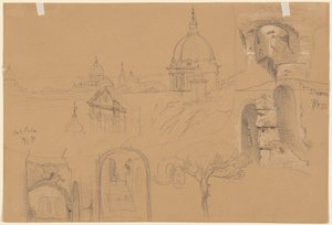 Studies of the Colosseum and Monte Pincio