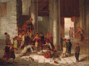 Mischief in the Schoolyard by Julius Joseph Gaspard Starck