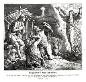 An Angel Appears to the Shepherds, Gospel of Luke