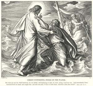 Christ Supporting Peter on the Water by Julius Schnorr von Carolsfeld