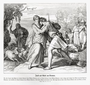 Jacob and Rachel at the well, Genesis by Julius Schnorr von Carolsfeld