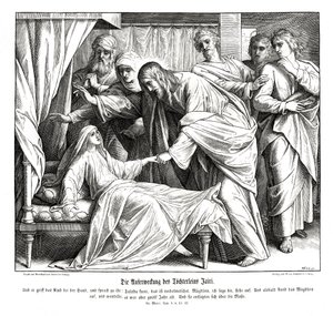 Jesus awakens the little girl, Gospel of Mark